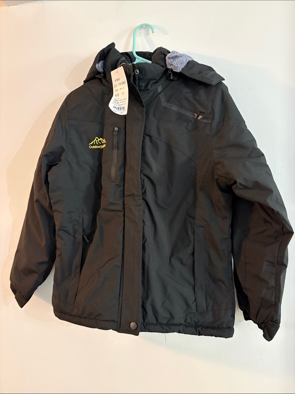 Kids Black Winter Jacket with Hood